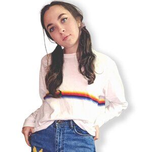 John Galt Retro long sleeve with rainbow graphic Size XS